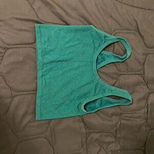 Teal Ribbed Crop Top